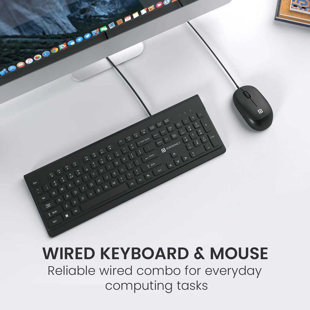 Portronics Wired Keyboard and Mouse