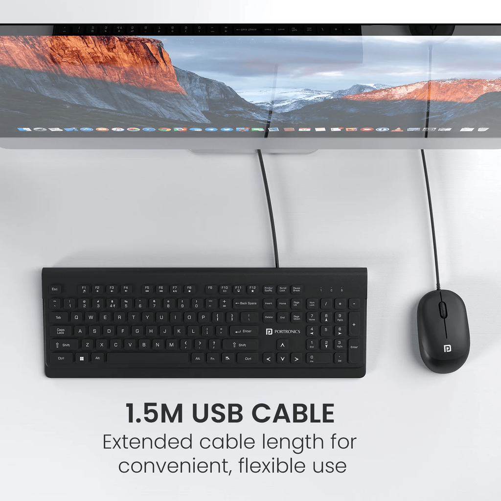 Portronics Wired Keyboard and Mouse