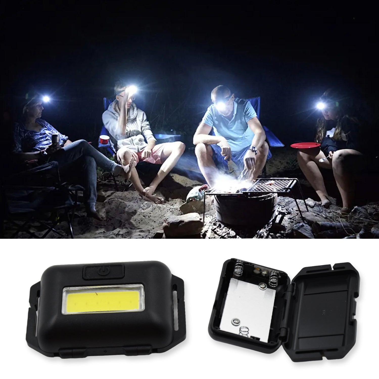 10W COB Waterproof Headlamp – Portable Lantern for Camping, Hiking, Cycling & Hunting (1 Pc)