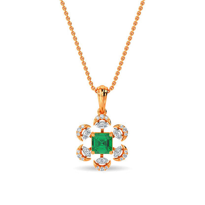 Rhinestone Round Pendant Silver Necklace