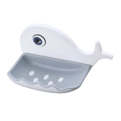 Fish Shape Wall-Mounted Double Layer Soap Holder for Bathroom & Kitchen