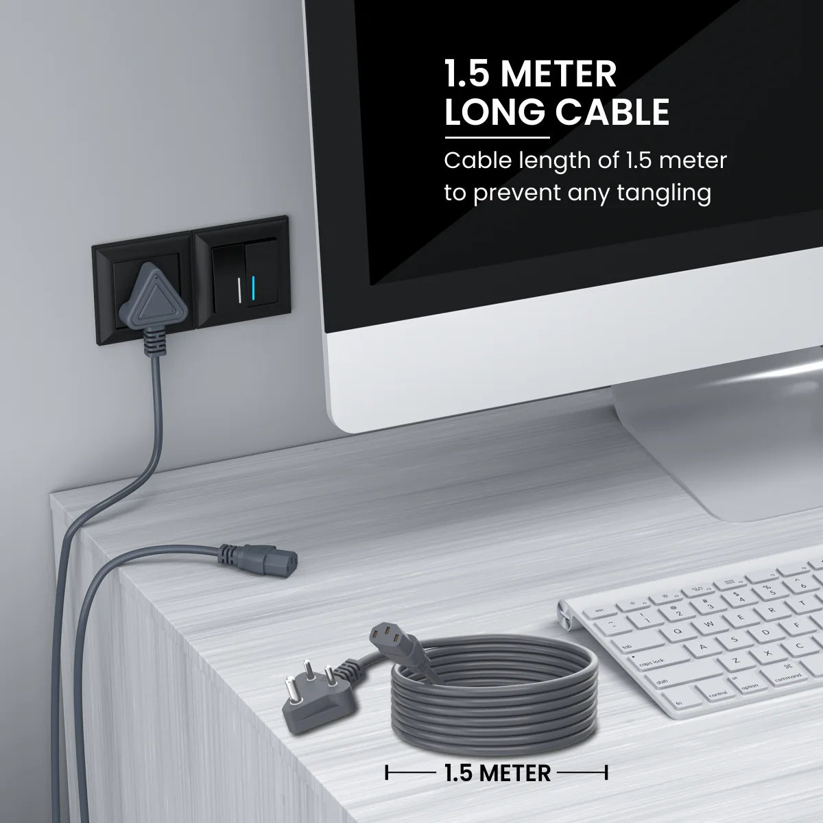 Konnect G1 Desktop Power Cable - 3 Prong Power Connector