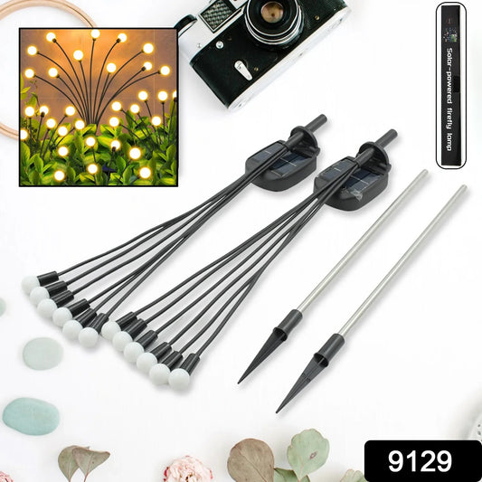 9129 Solar Garden Lights Solar - Powered Firefly Lamp New Upgraded Solar Firefly Lights Outdoor Waterproof Solar Outdoor Decorative Lights For Yard Gardening Patio Backyard Pathway Dcor (2 Pcs Set 12 Led (Warm Light))