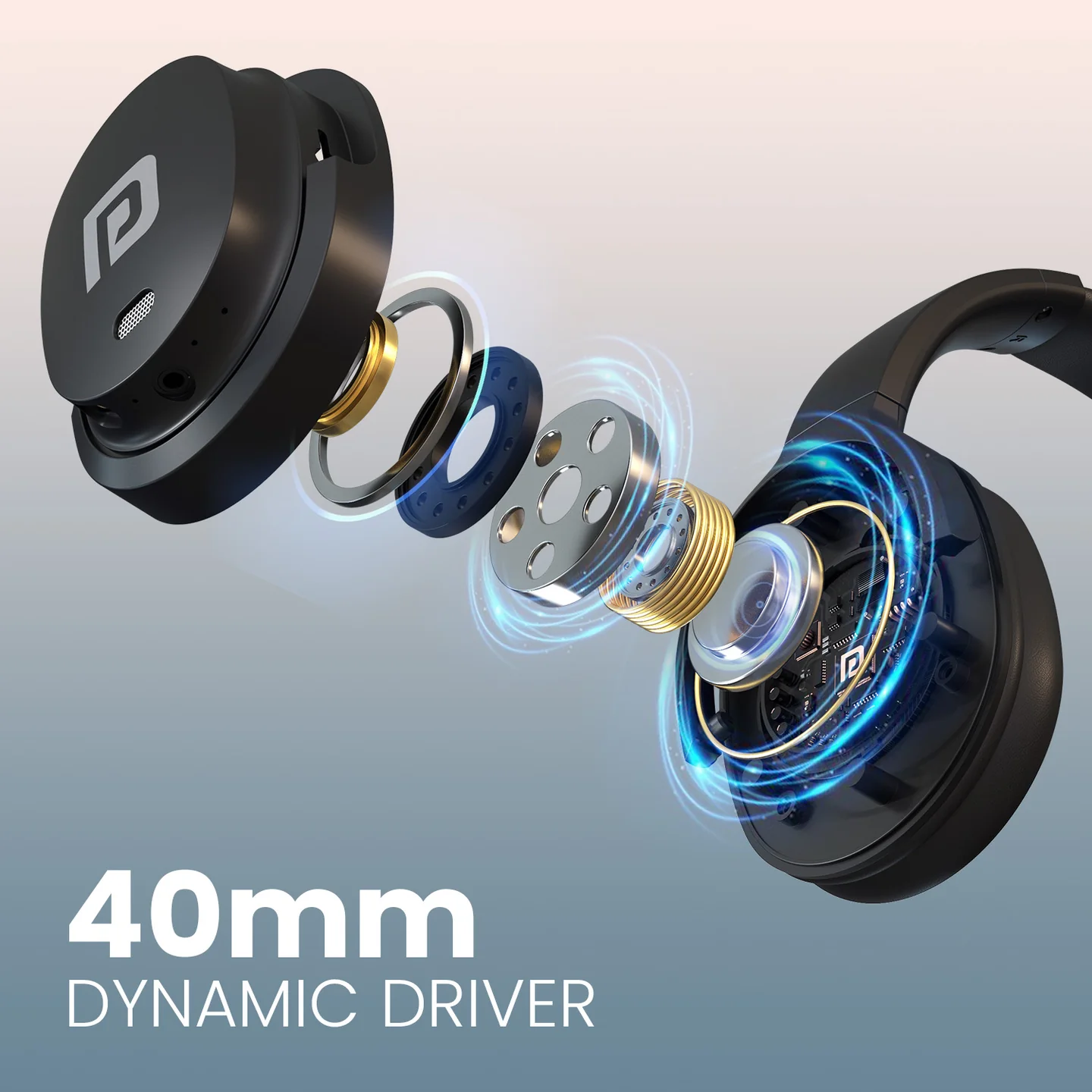 Muffs M4   40mm Dynamic Driver, Powerful Bass, In-Built Mic, Type C Fast Charging