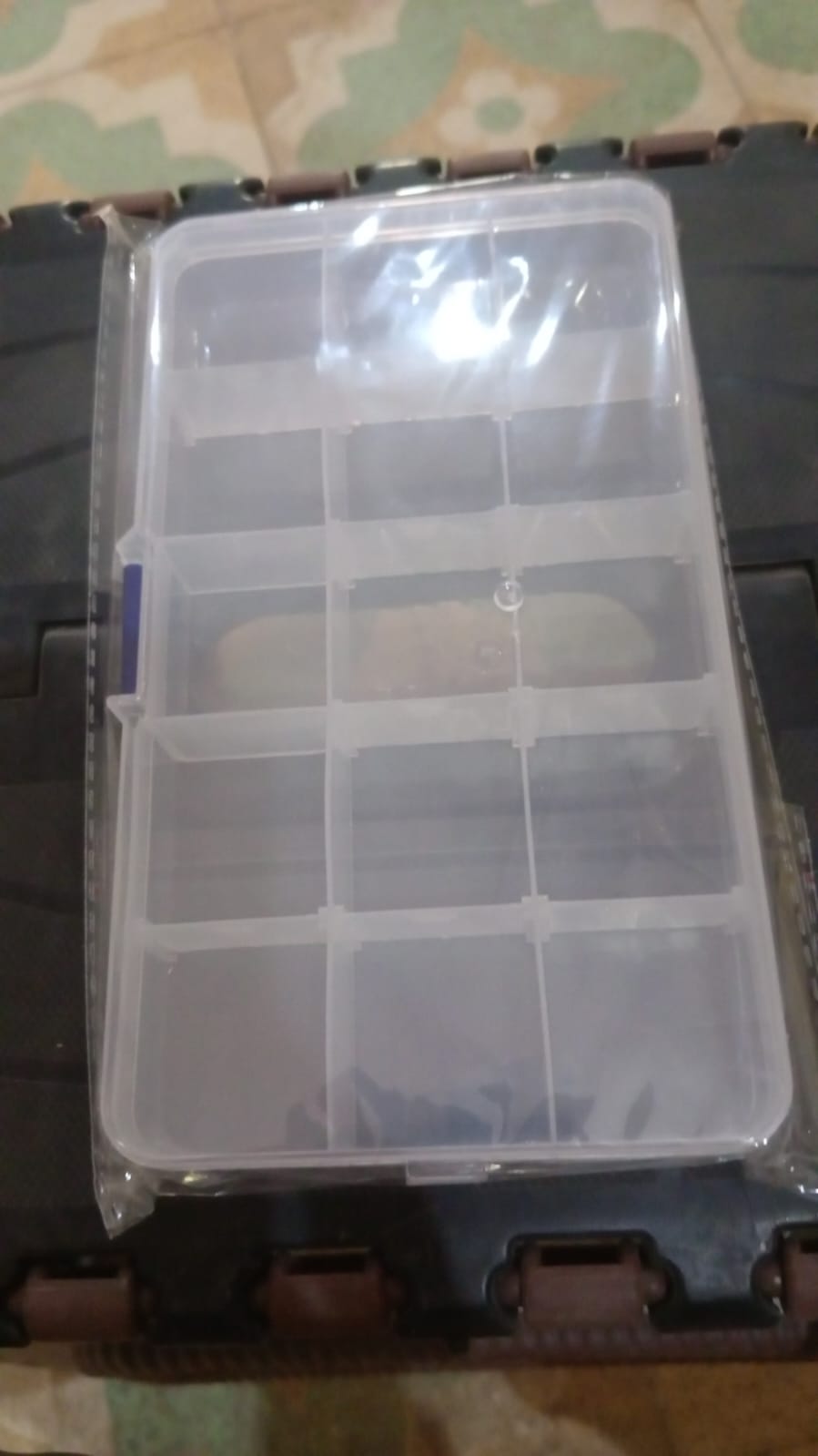 15-Grid Clear Plastic Jewelry Organizer Box with Dividers (1 Pc)