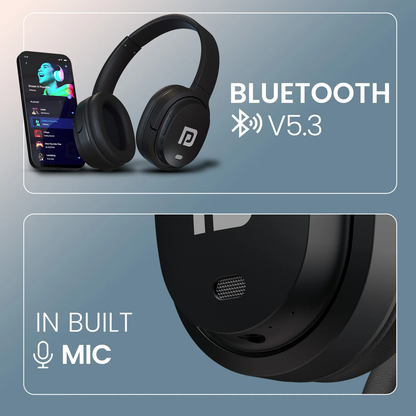 Muffs M4   40mm Dynamic Driver, Powerful Bass, In-Built Mic, Type C Fast Charging